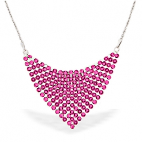 Strieborný náhrdelník Swarovski elements Chic ružový