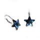Náušnice Swarovski elements krásne hviezdy 10 mm modré Bermuda Blue