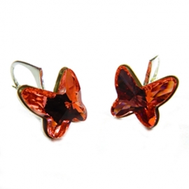 Náušnice Swarovski elements  motýliky 12 mm broskyňové ROSE PEACH