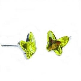Náušnice Swarovski elements motýliky 12 mm ŽLTE – napichovačky