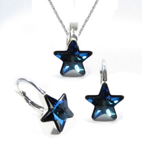 Set Swarovski elements hviezdy 10 mm modrý Bermuda Blue