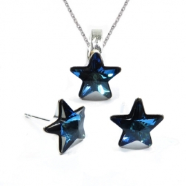 Set Swarovski elements hviezdy 10 mm modrý Bermuda Blue – napichovačky