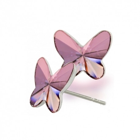 Náušnice motýliky 10 mm – farba ANTIQPINK – napichovačky