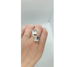 Strieborný prsteň s kryštáľom Swarovski Chessboard 2x10mm číry Crystal