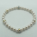 Perlový náramok Swarovski perličky biele