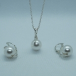 Strieborná perlová súprava 10mm biela