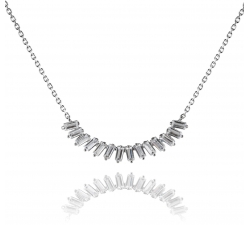 Elegantný strieborný náhrdelník AG 925/1000 s obdĺžnikovými zirkónmi SN022