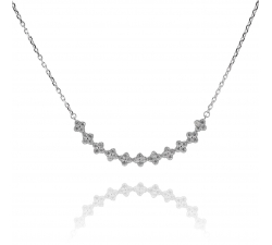 Jemný strieborný náhrdelník s zirkónovými štvorlístkami SN045, AG 925/1000