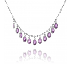 SN046 - náhrdelník AG 925/1000 - fialová