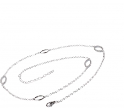Strieborný náhrdelník s oválmi posiatymi zirkónmi SN053, AG 925/1000