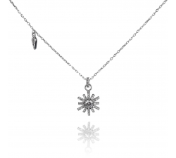 Strieborný náhrdelník s hviezdičkovou ozdobou so zirkónmi SN096, AG 925/1000