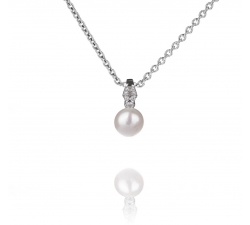 Elegantný strieborný prívesok s perlou a zirkonmi SP70P , AG 925/1000