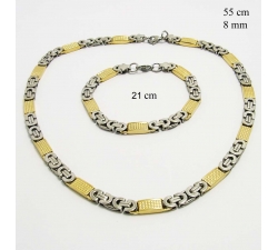 Oceľový set pánsky náhrdelník+náramok  23735400
