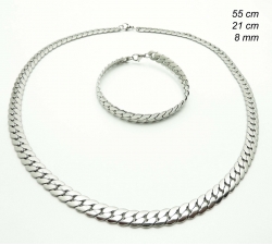Oceľový pánsky set náhrdelník + náramok 23937900