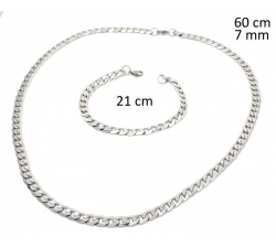 Oceľový pánsky set náhrdelník + náramok 23996601