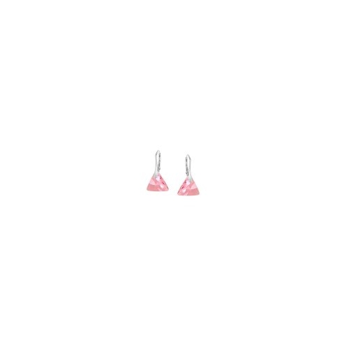 Strieborné náušnice Triangle - Swarovski elements ružové light rose